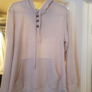 Women's Cream Hooded Sweater